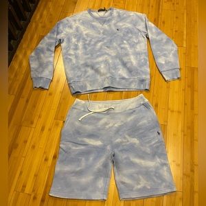 Large Sky Blue Polo Ralph Lauren short set. Worn once. Excellent condition.
